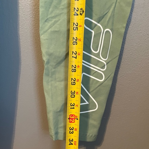 NWT Fila Sz 1X Womens Green Logo High Waist Strut 7/8 Length Leggings Tights $38 - Picture 9 of 11